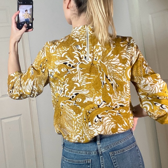 H&M Printed High-Neck Blouse (Size US 10) - Picture 3 of 9